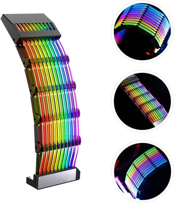 Garneck 3 Pin Argb Verlängerungskabel RGB Netzteil Ummantelt 24 Pin ATX Mainboard Computer Zubehör