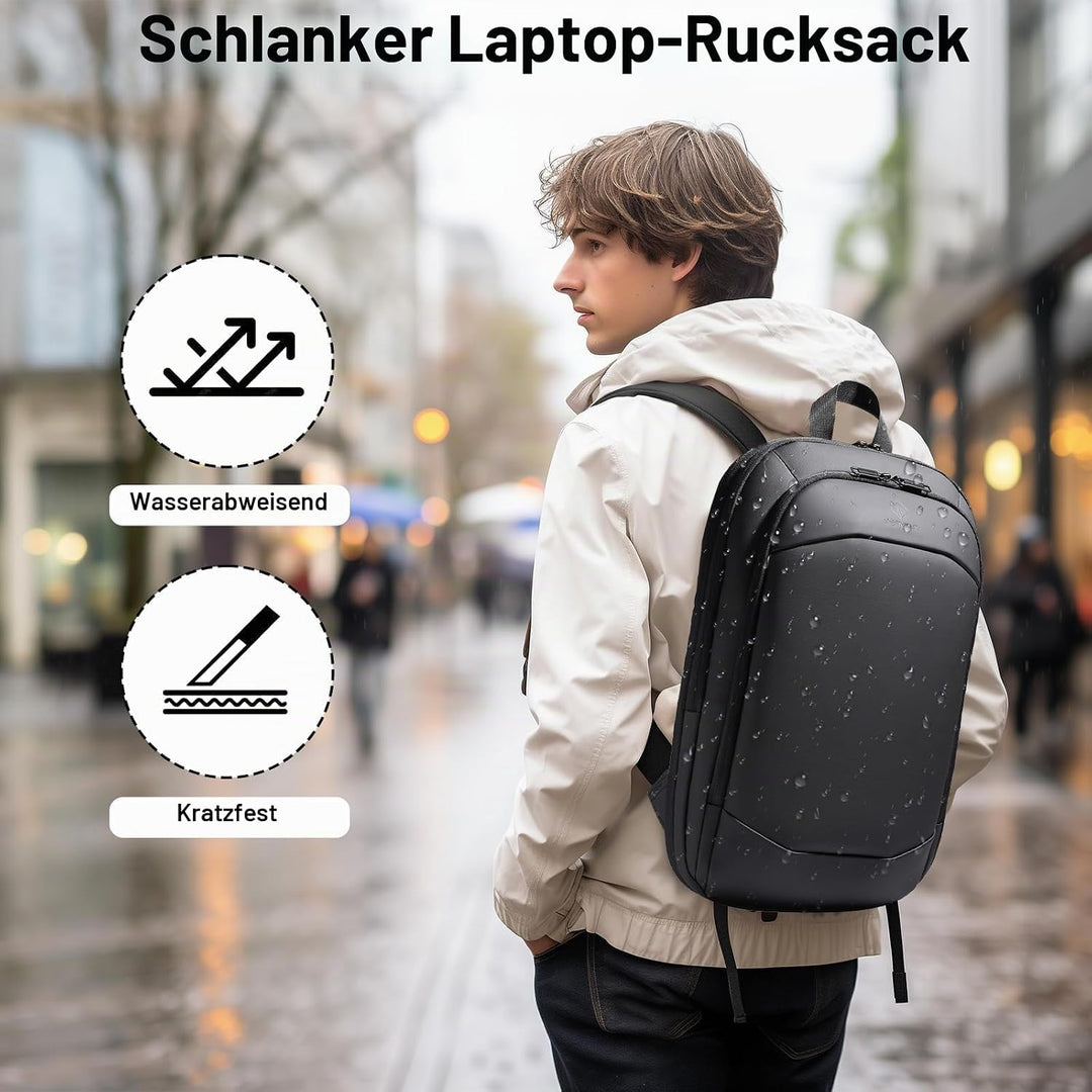 Laptop Rucksack Herren Business Rucksack leicht 15.6 Zoll wasserdichter erweiterbarer Reiserucksack