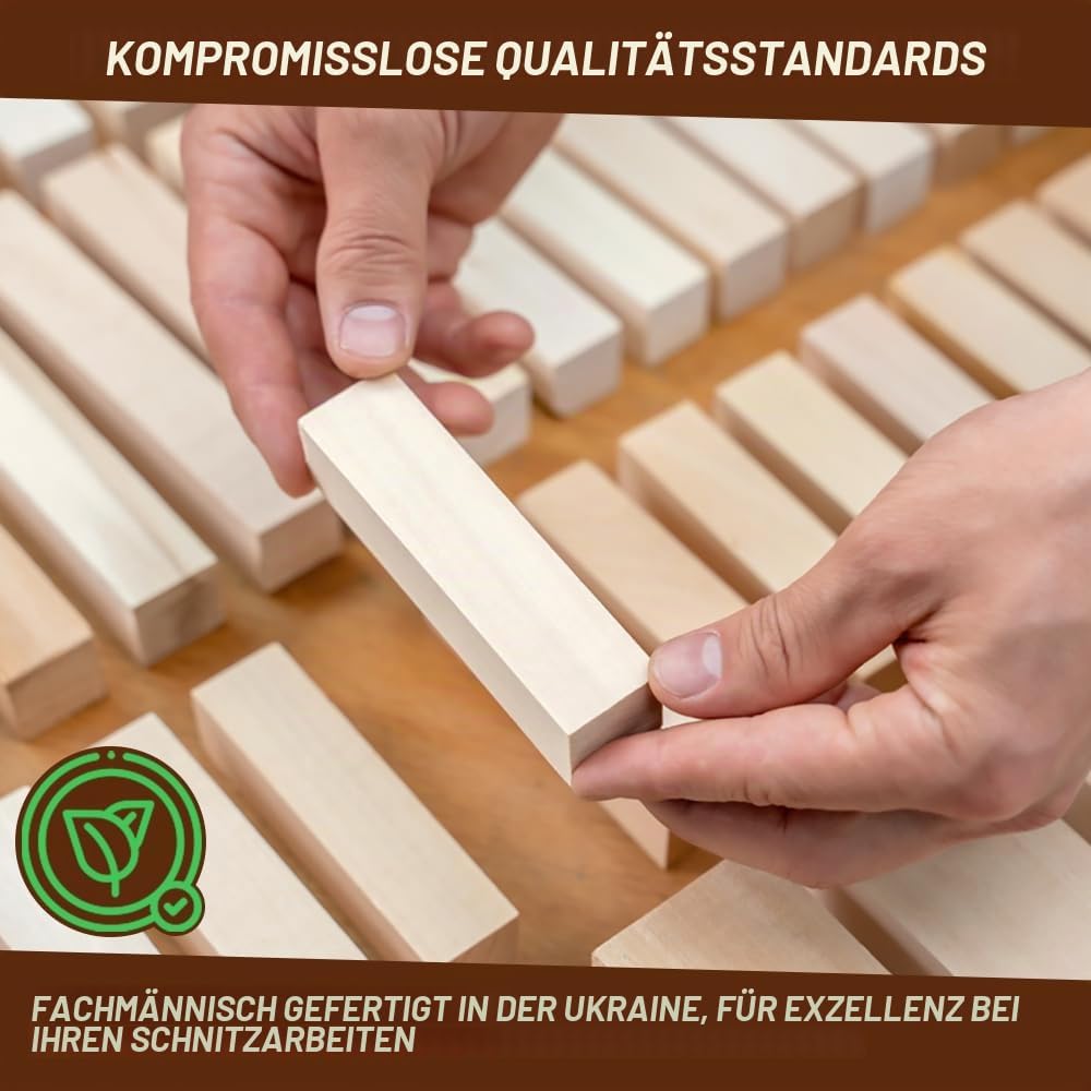 BeaverCraft BW19 Stück Lindenholz-Schnitzblöcke, Schnitzholz-Schnitzblöcke, Linde zum Schnitzen von