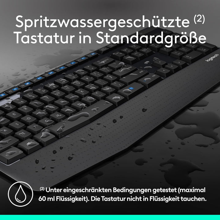 Logitech MK345 Kabelloses Set mit Tastatur in Standardgrösse und komfortabler Maus für Rechtshänder,