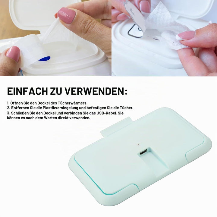 Baby Feuchttuch Wärmer, Tragbare Feuchttuchheizung,Feuchttücher Box Wärmer Gleichmässige Heizung Kon