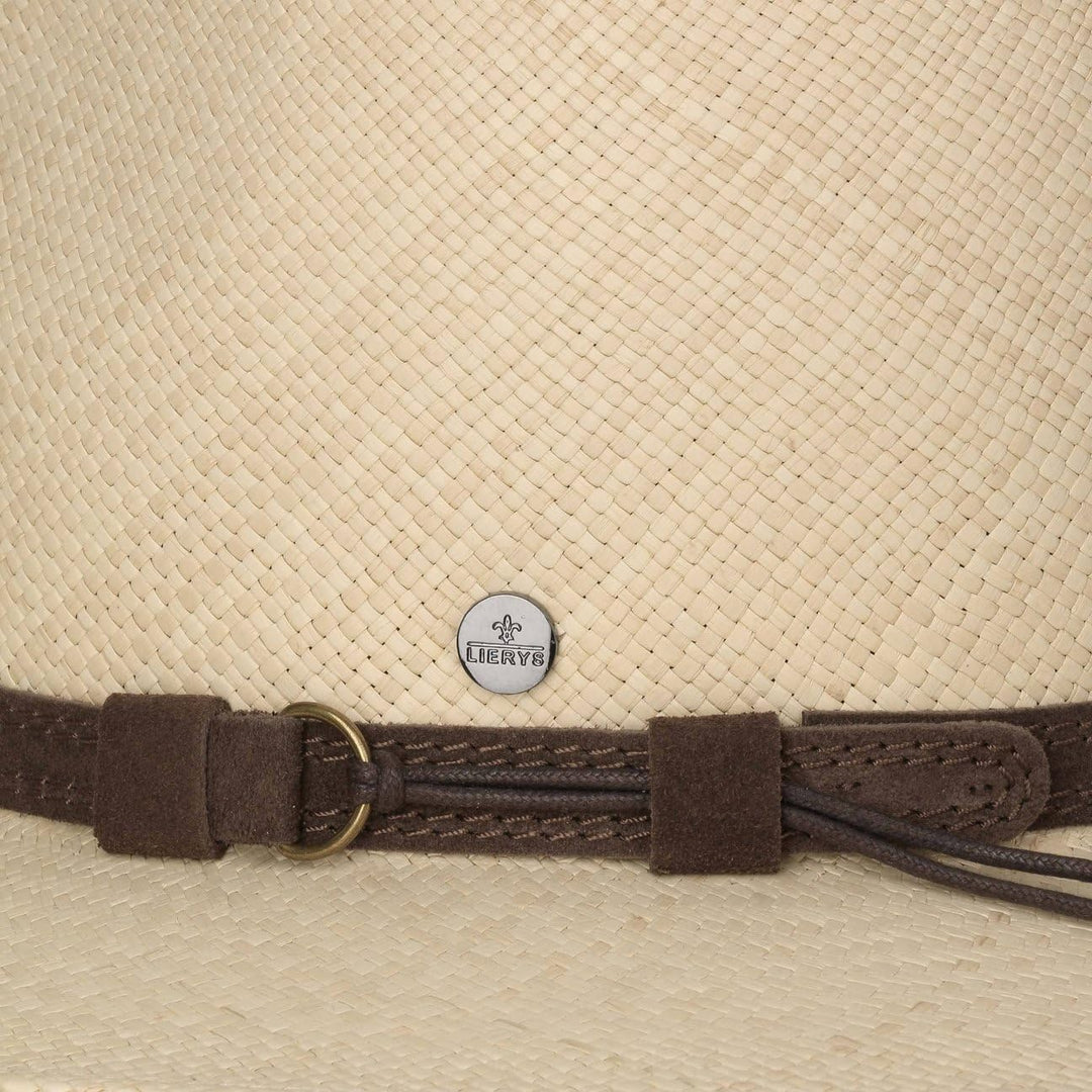 LIERYS The Striking Traveller Panamahut Herren Handmade in Ecuador Strohhut mit Ledergarnitur L natu