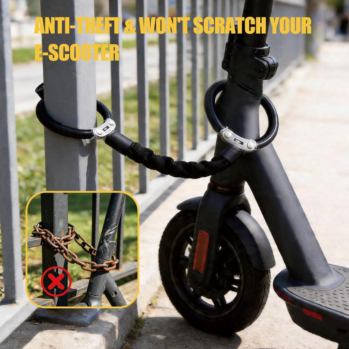 E Scooter Schloss, Schloss für E Scooter, 8mm Verstärktes Handschellenschloss, Fahrradschloss Hohe S