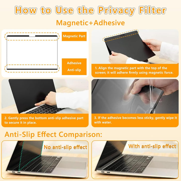 Magnetischer Blickschutzfilter für Apple MacBook Air 15 Zoll (2023–2025, M2, M3, M4), Mac Privacy Sc