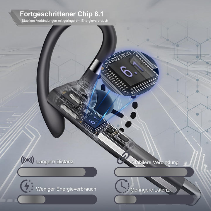 Headset Bluetooth 6.1 CVC8.0 Noise Cancelling In Ear Kopfhörer 100 Std Kabellos Kopfhörer mit Dual M