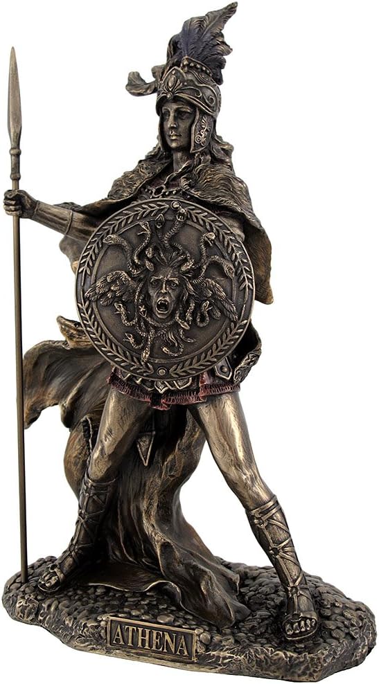 Bronzed Athena Goddess of Wisdom and War Statue by Things2Die4
