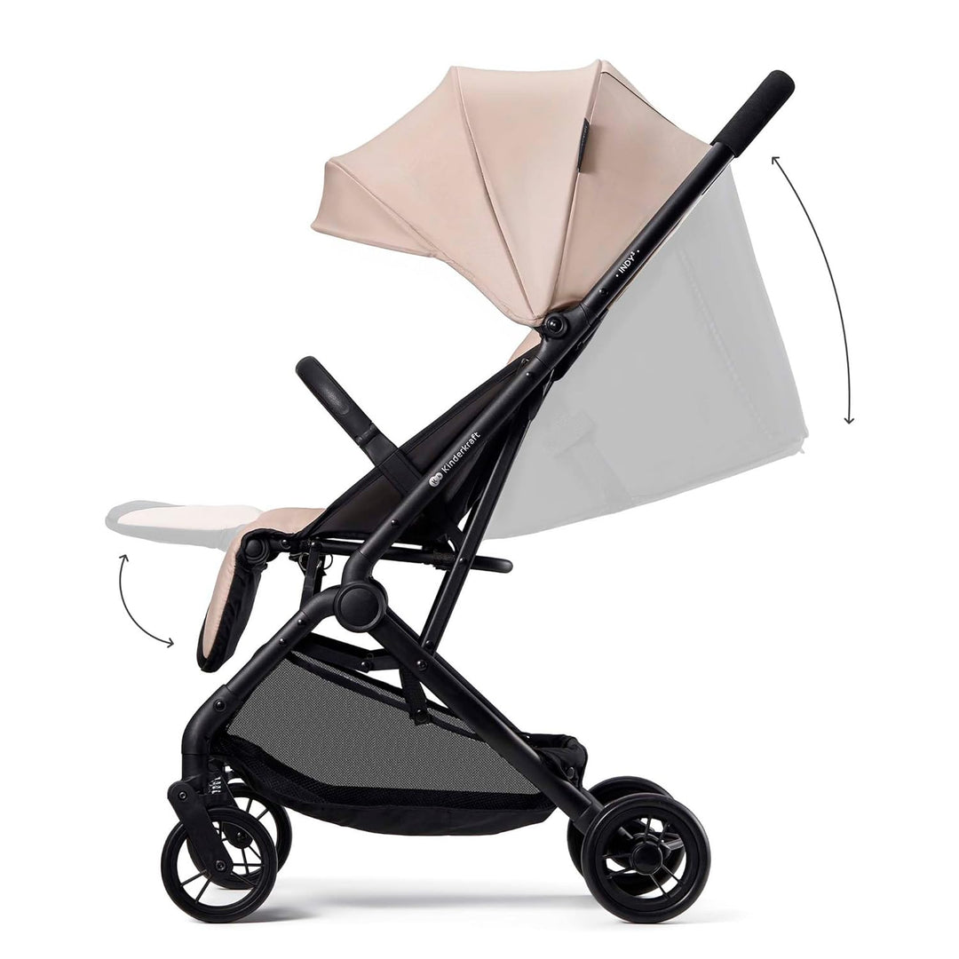 Kinderkraft INDY 3, leichter Buggy ab Geburt bis 15 kg, nur 7,3 kg, Einhand-Faltmechanismus CLICK &