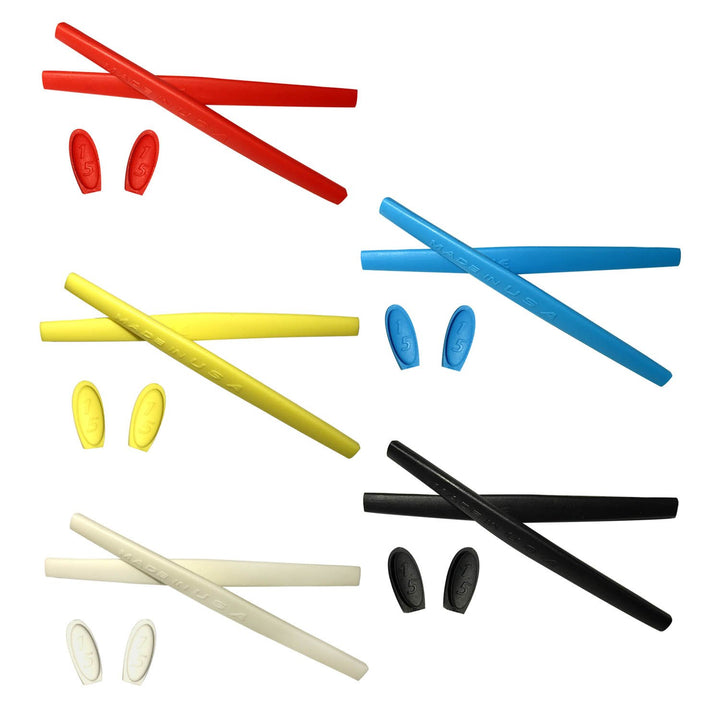 HKUCO Replacement Silicone Leg Set For Oakley Romeo 1 Ear socks Rubber Kit Red/Blue/Black/Yellow/Whi
