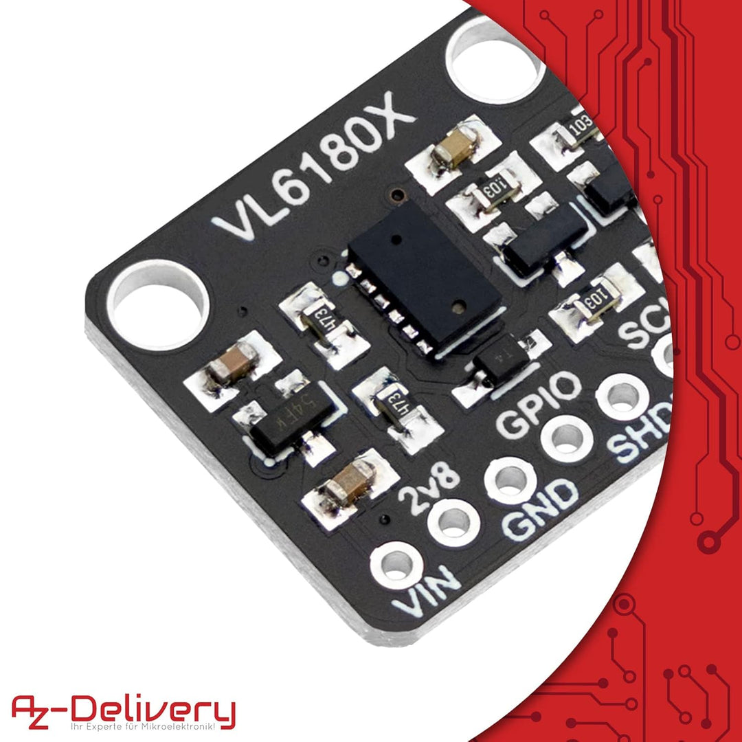 AZDelivery 5 x VL6180X Hochpräzisions Entfernungsmesser Optisches Entfernung Sensormodul mit Proximi