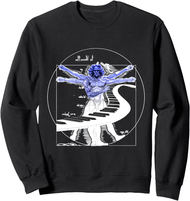 Klavier Instrument als Vitruvianischer Mensch Geschenk Sweatshirt