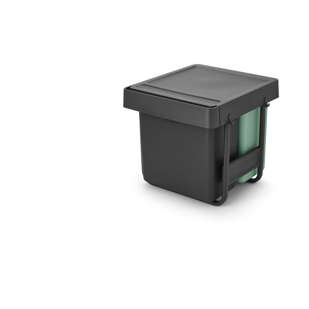 Brabantia Sort & Go Ausziehmülleimer | 10+10+20 l Einbaumülleimer für die Unterschranktür | Integrie