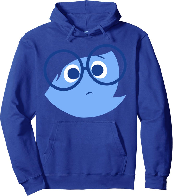 Disney Pixar Inside Out Sadness Large Face Portrait Pullover Hoodie