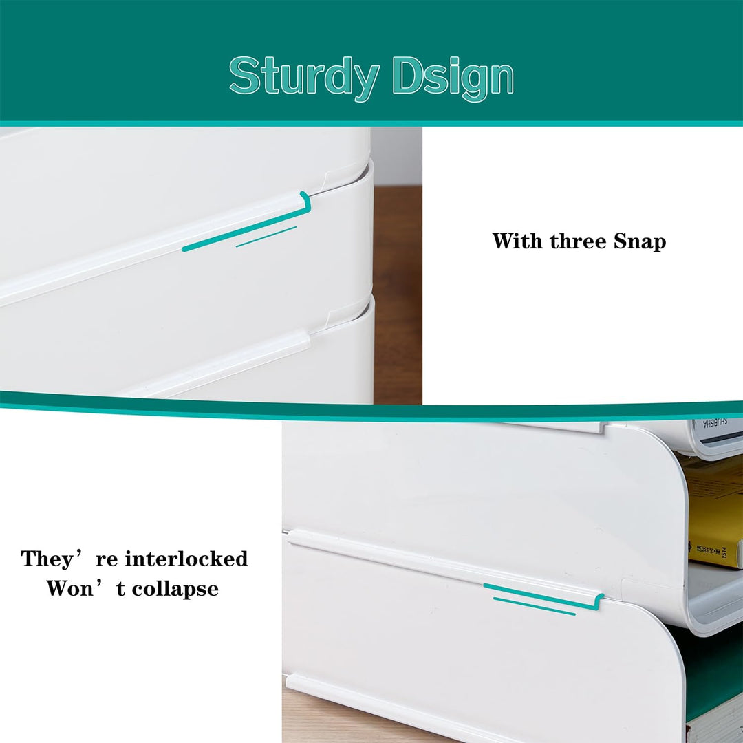 4-stöckige Ablagekorb für A4, Dokumentenablage aus PET Kunststoff, Briefkorb, Briefablage Organizer(