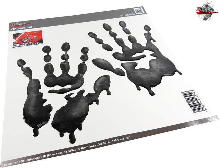 BIKE-label Tankpad Seitentank Motorrad Aufkleber Schwarze Hände Abdruck 800111