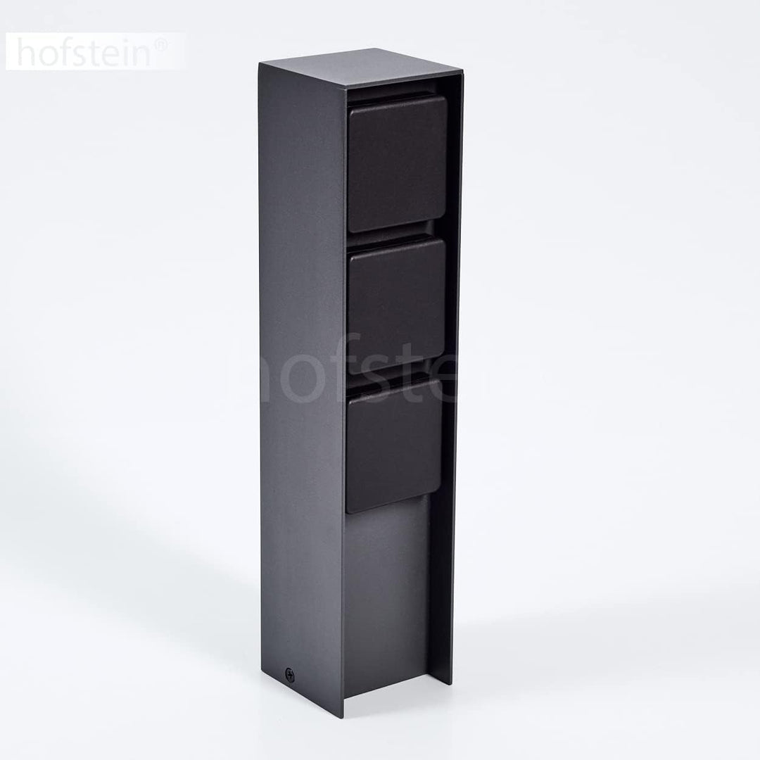 Steckdosensäule Reigolil, Steckdose mit Leuchte aus Metall/Kunststoff in Anthrazit/Schwarz, Steckdos