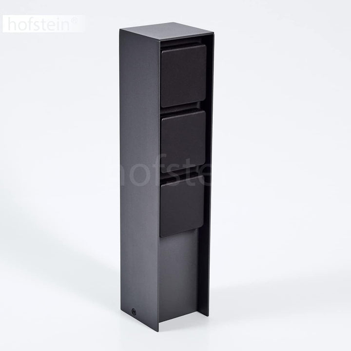 Steckdosensäule Reigolil, Steckdose mit Leuchte aus Metall/Kunststoff in Anthrazit/Schwarz, Steckdos