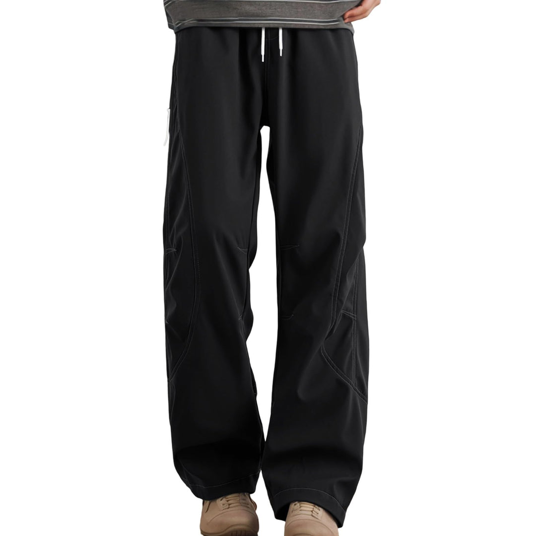 Regenhose Herren wasserdichte Fahrradhose Leichte Winddichte Outdoorhose Elastisch Taille Wanderhose
