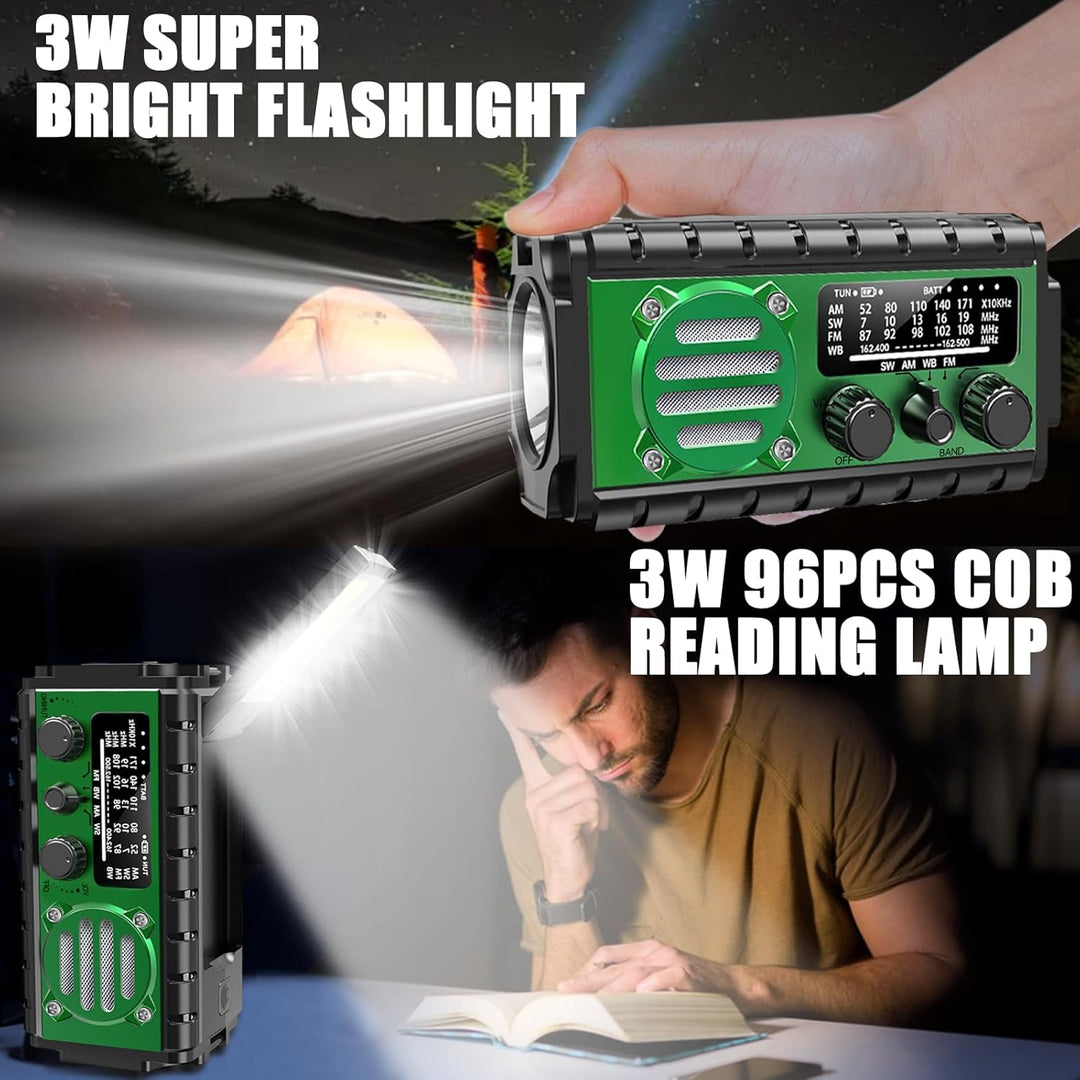 Tragbare Solar Radio 20000mAh, Notfall Radio mit Kurbel, Dynamo SW/AM/FM Notfallradio mit Wiederaufl
