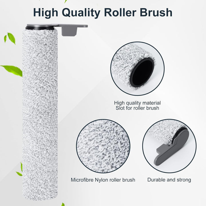 Bürstenrolle Filter Ersatzteile für JONR ED12 Pro Nass Trockensauger Akku, 2 Bürstenrollen + 3 Watte