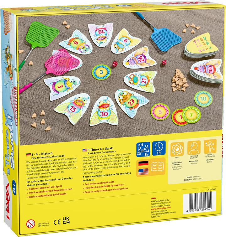 HABA 3X4=Klatsch – Spannendes Lernspiel für 2-6 Spieler ab 8 Jahren, Fördert das kleine Einmaleins u