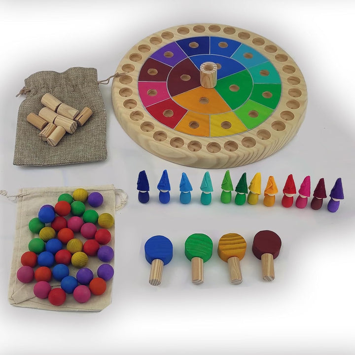 Waldorf Montessori manipulativer Jahreskalender für Kinder aus Holz