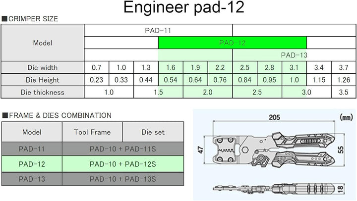 Precision Universal-Crimpzange mit austauschbaren Schneideisen (Grösse M) Handliches Crimpwerkzeug H