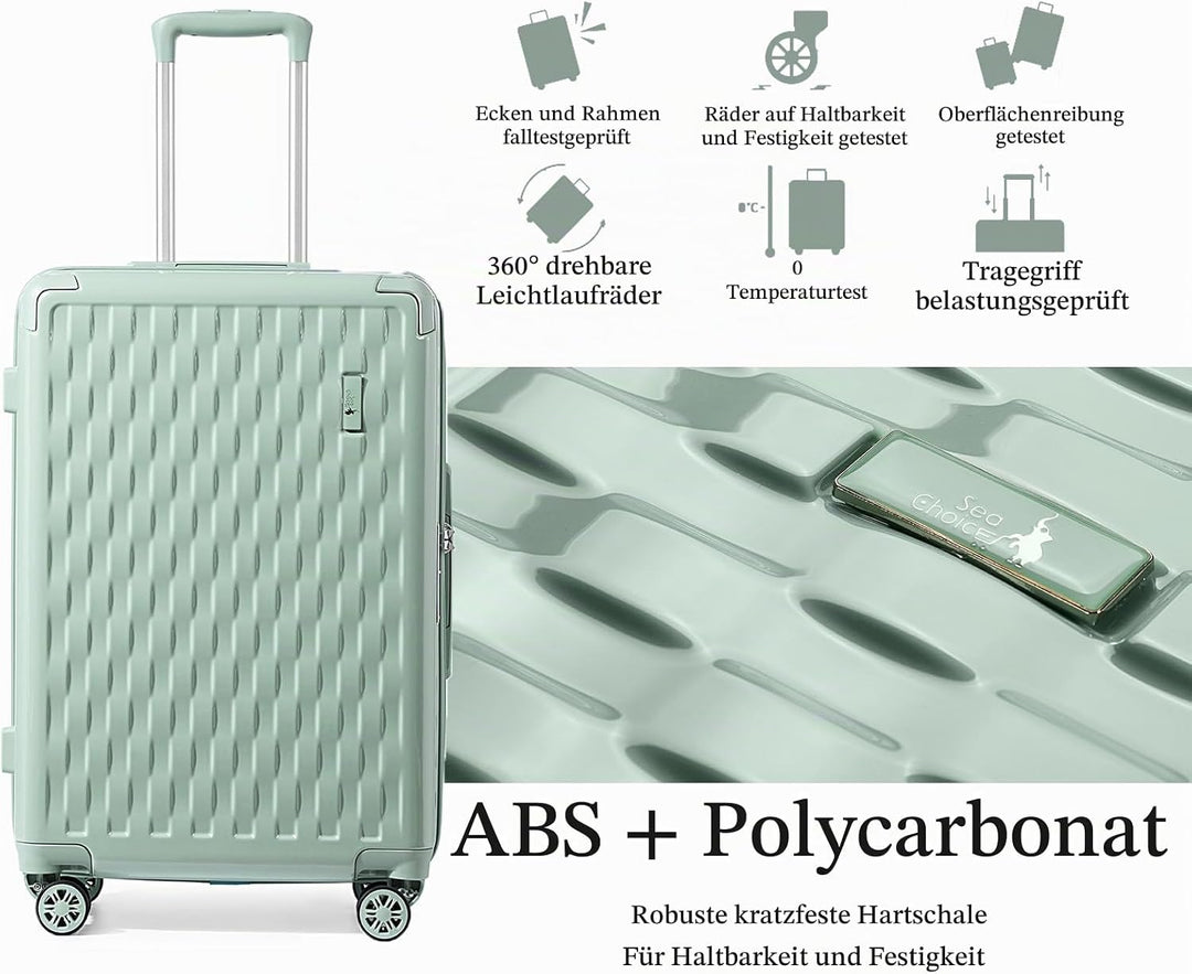 Sea choice Kofferset Handgepäck Hartschalenkoffer Eckenschutz 4 Stück Gepäck Set mit Kosmetikkoffer