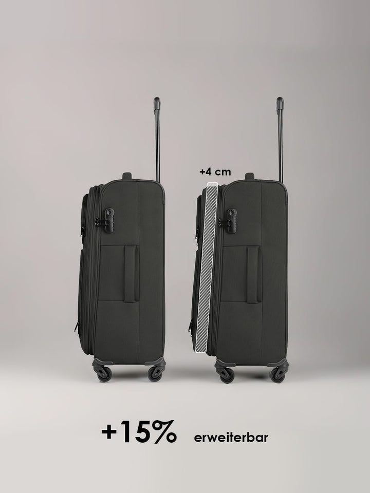 SMARTBOX Weichgepäck Check-in Koffer für Damen & Herren | Mittelgrosser Trolley 41 x 27 x 67 cm | 4