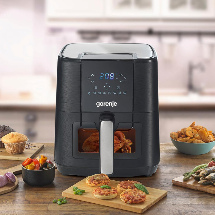 Gorenje AF1350DWB Heissluftfritteuse / 1.350 Watt/Korb 5,4 Liter mit Sichtfenst / 8 Automatik Progra