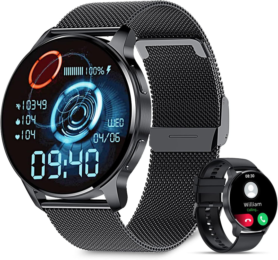 Smartwatch, 1,32" HD-Bildschirm Fitnessuhr für Männer Frauen mit Anrufwahl Textbenachrichtigung Schr