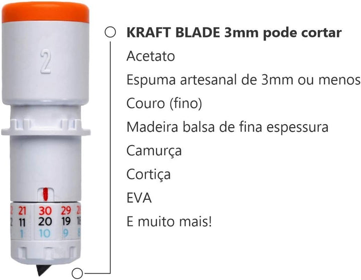 Silhouette 3 mm Kraft Klinge nur für Cameo 4 & SILH-BLADE-AUTO-2 Schneidemesser, Weiss, Standard Bun