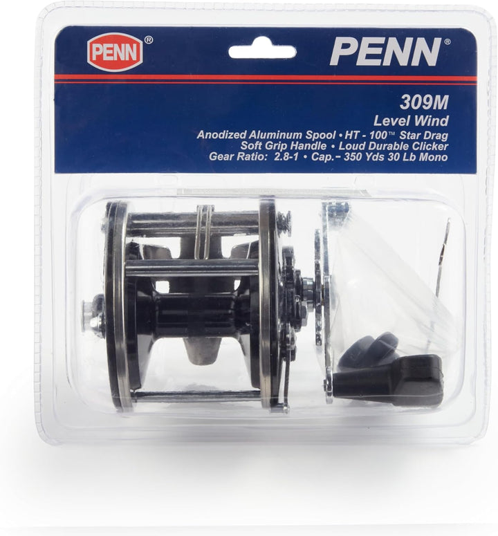 PENN Allzweck-Angelrolle für Wind, konventionelle Angelrolle 309MCP- 274 m (300 Yard)/13,6 kg (30 Pf