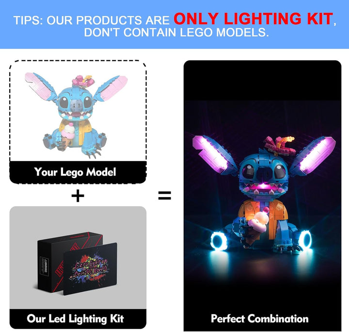 LocoLee Licht Kompatibel mit Lego Stitch, Nur Lichter Set - Kein Modell, Licht BeleuchtungSet Compat