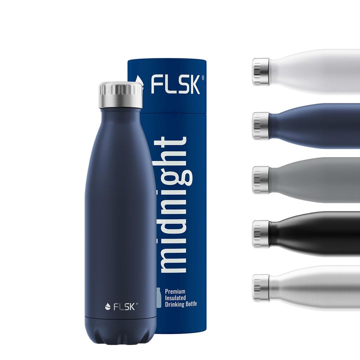 FLSK Trinkflasche – Premium Edelstahl Thermosflasche – 100% auslaufsicher & kohlensäuregeeignet – hä