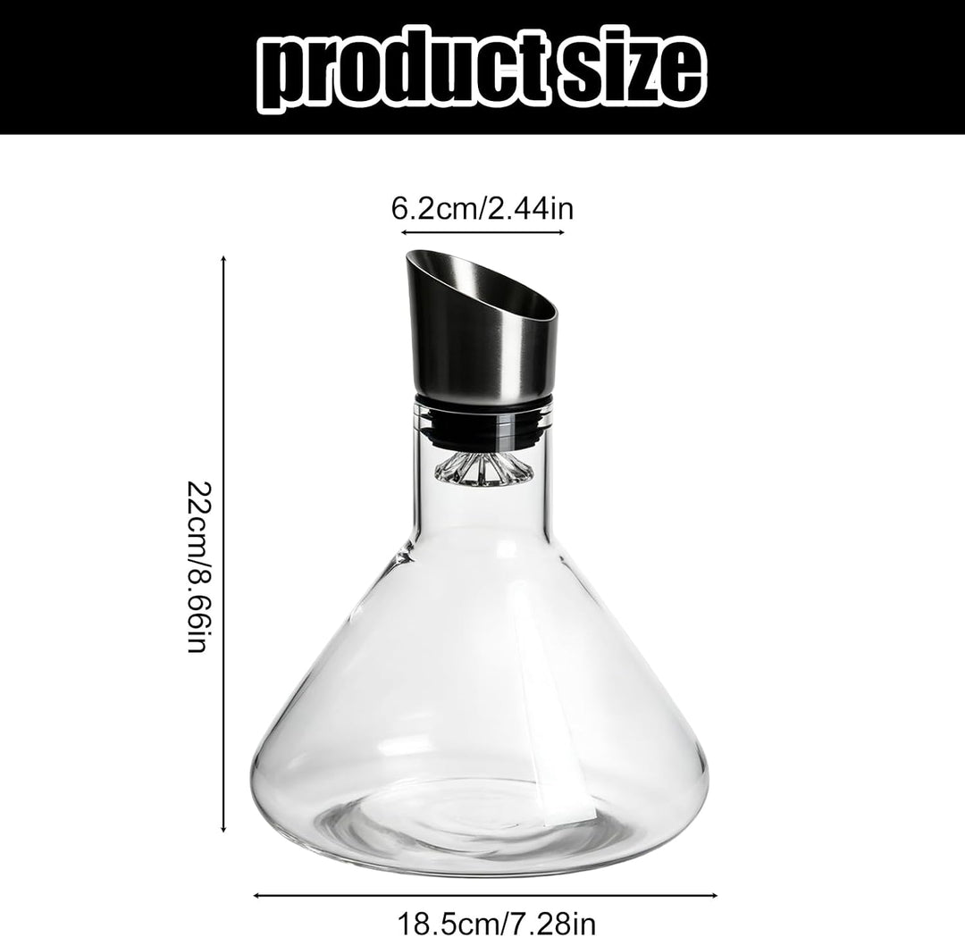 1800ml Wein Dekanter Kristallglas Dekantierer: Wasserfall Design Weinkaraffe Kristallglas, Doppelter
