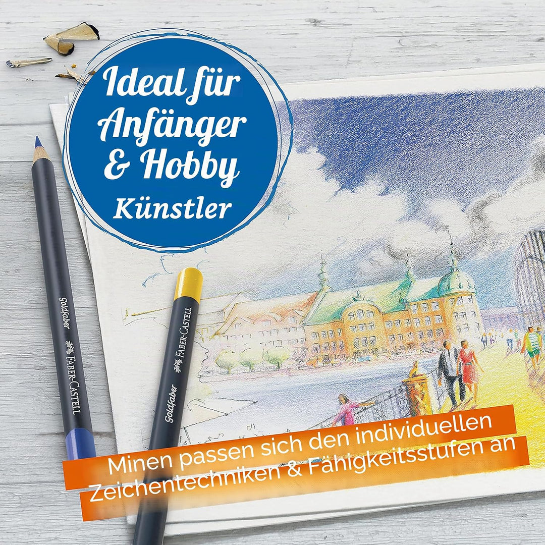 Faber-Castell 114748 - Farbstifte mit permanenter Ölkreidemine Goldfaber, 48er Set 48er Etui Single,