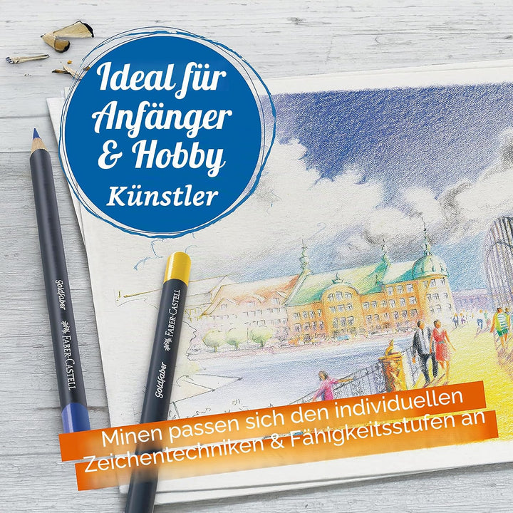 Faber-Castell 114748 - Farbstifte mit permanenter Ölkreidemine Goldfaber, 48er Set 48er Etui Single,