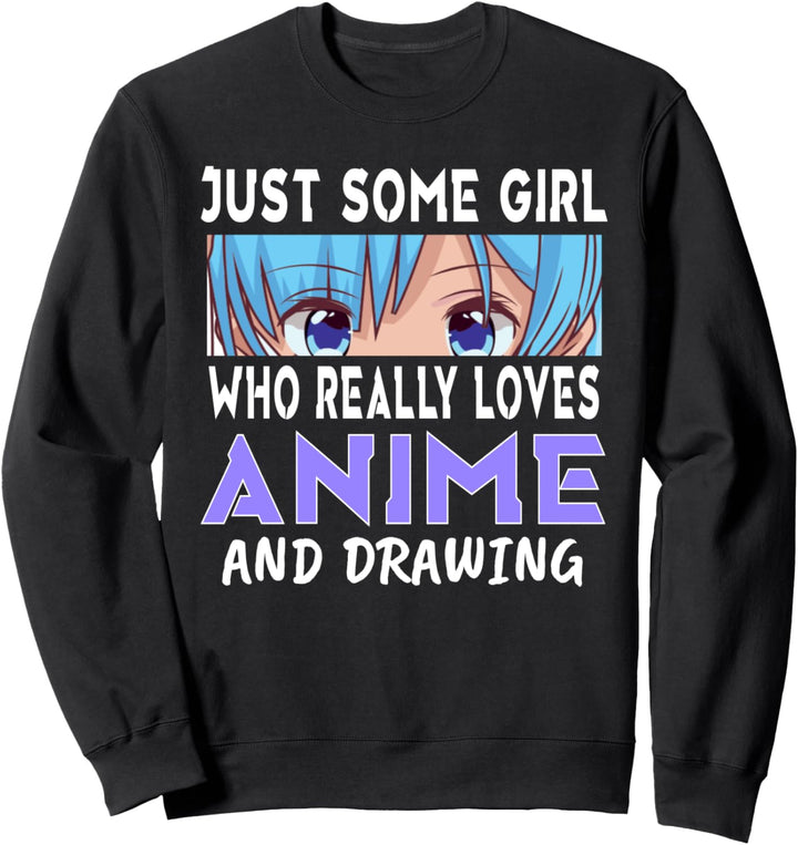 Mädchen, das Anime liebt und Zeichnen Skizzieren Manga Girls Teen Sweatshirt