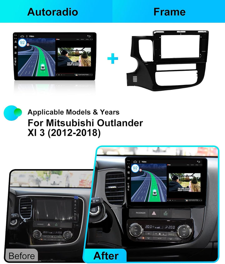 Android 15 Autoradio Passt für Mitsubishi Outlander (2012-2018) - 4G+64G - Eingebaut DSP/Carplay/And