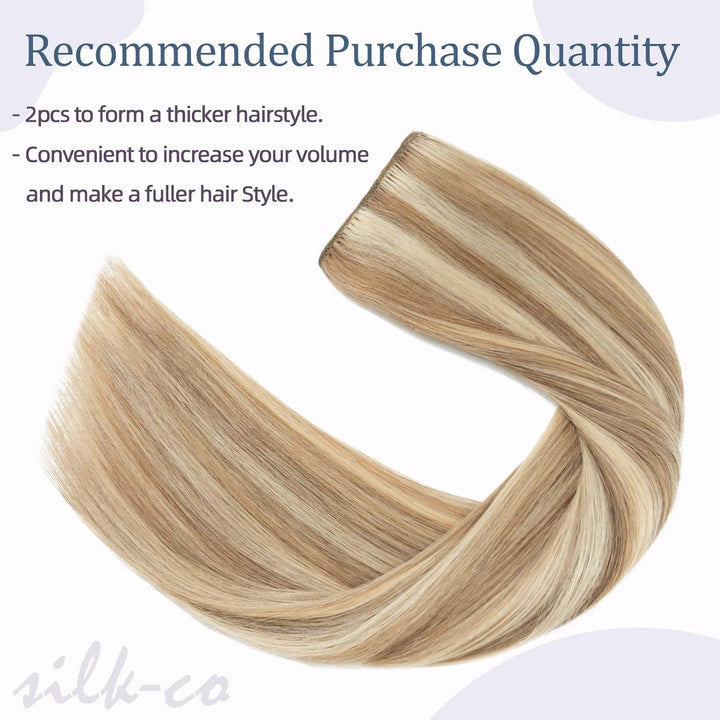 Haarteile Echthaar Extensions Clip in 1 Tresse 5 Clips Dick Haarteil Weich Haarverlängerung 100% Rem