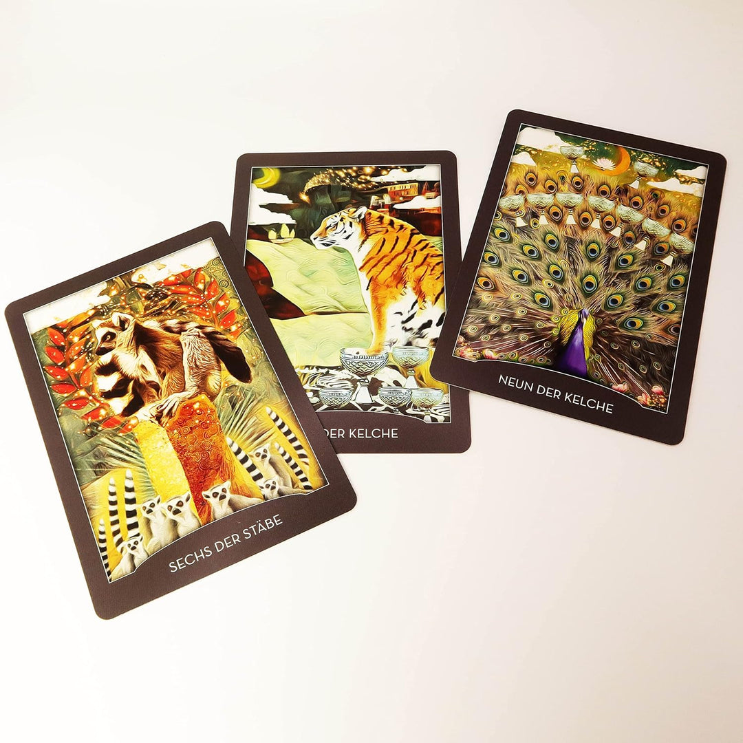 Wächter der Nacht Tarot: 78 Tarotkarten (Krafttiere Tarot, Fledermaus, Elster, Biene... Tiertarot De