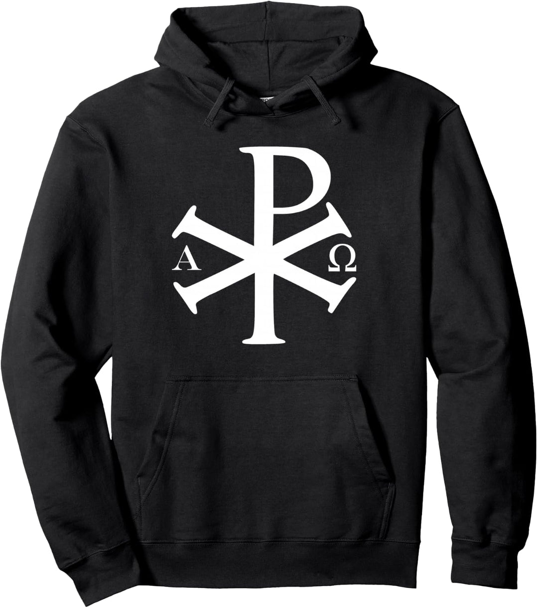 Christliche Geschichte Alpha Omega Chi Rho byzantinisches Christentum Pullover Hoodie