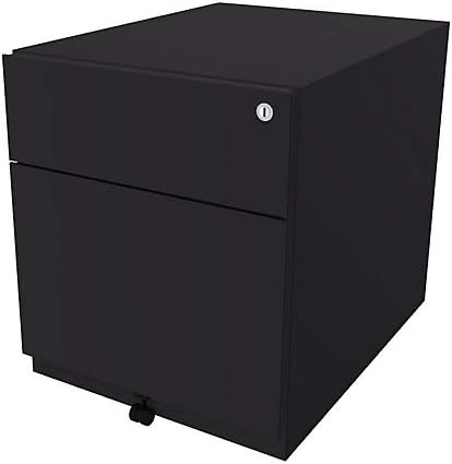 BISLEY Rollcontainer Note mit Griffleiste, 1 Universalschublade, 1 HR-Schublade, Metall, 634 Anthraz