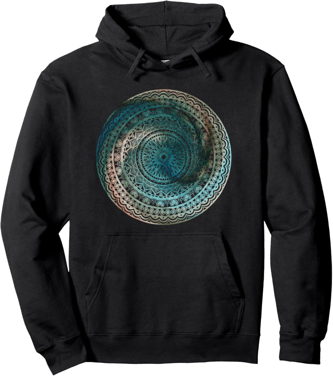Aquarell-Mandala Pullover Hoodie