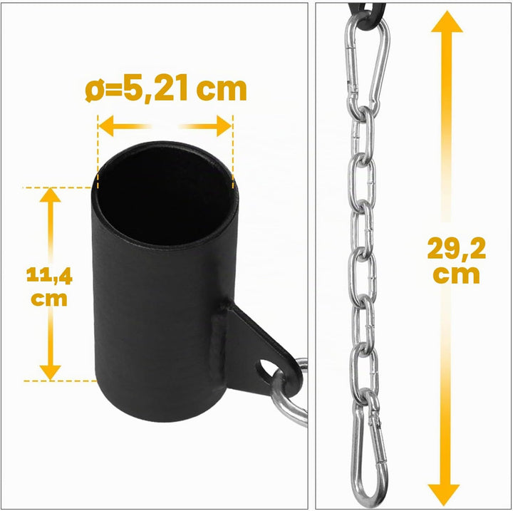 Yes4All Barbell Bomb, T Bar 4 handgrepen verstelbaar & enkele arm landmine handvat (2,87 inch) - pas