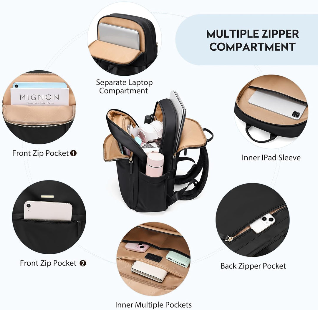 Rucksack Damen Herren, Laptop Schulrucksack,Women Travel Backpack Elegant für Uni Reise Büro, Tagesr