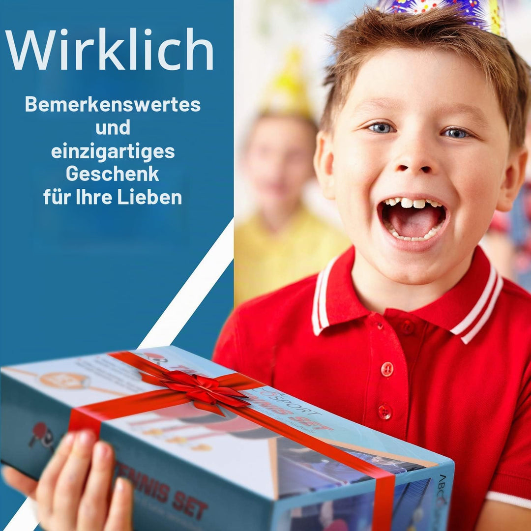 Abco Tech, Tischtennis-Set, 4 x erstklassige Schläger mit weichem Schaumgummibelag und 6 x Tischtenn