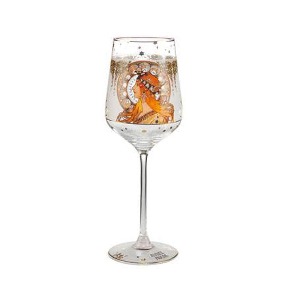 Goebel Weinglas Artis Orbis Sternzeichen von Alphonse Mucha aus Glas, Grösse: 8.5x8.5x25 cm, 66-926-