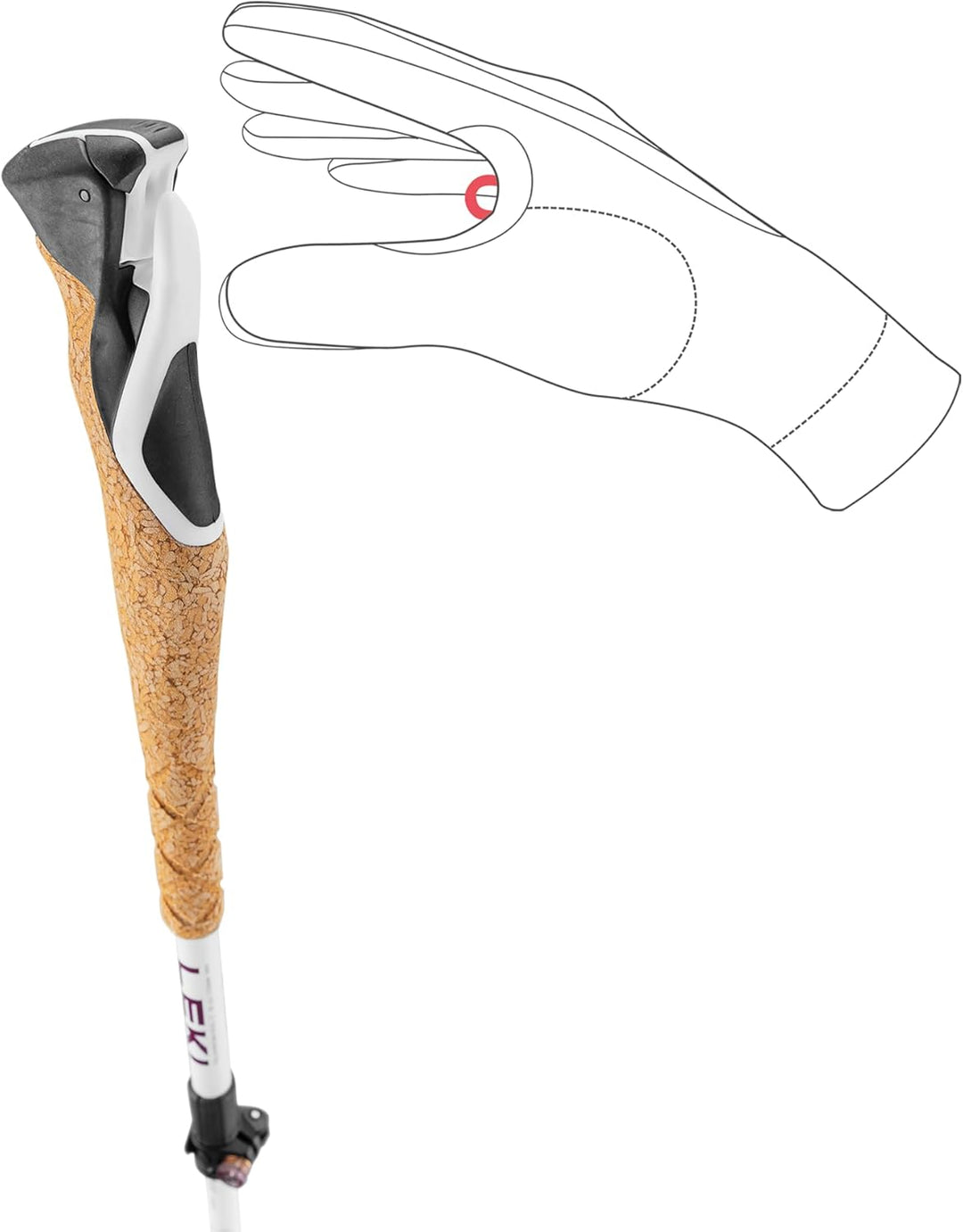Leki Cross Trail FX Superlite Compa, White-ferra-Black