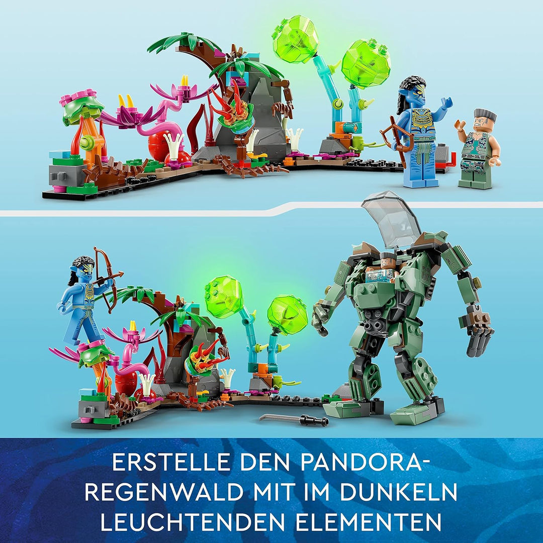 LEGO 75571 Avatar Neytiri und Thanator vs. Quaritch im MPA, baubares Action-Spielzeug mit Tierfigur